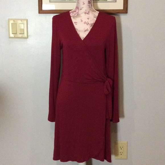 Express Dresses & Skirts - Express Burgundy Wrap Dress